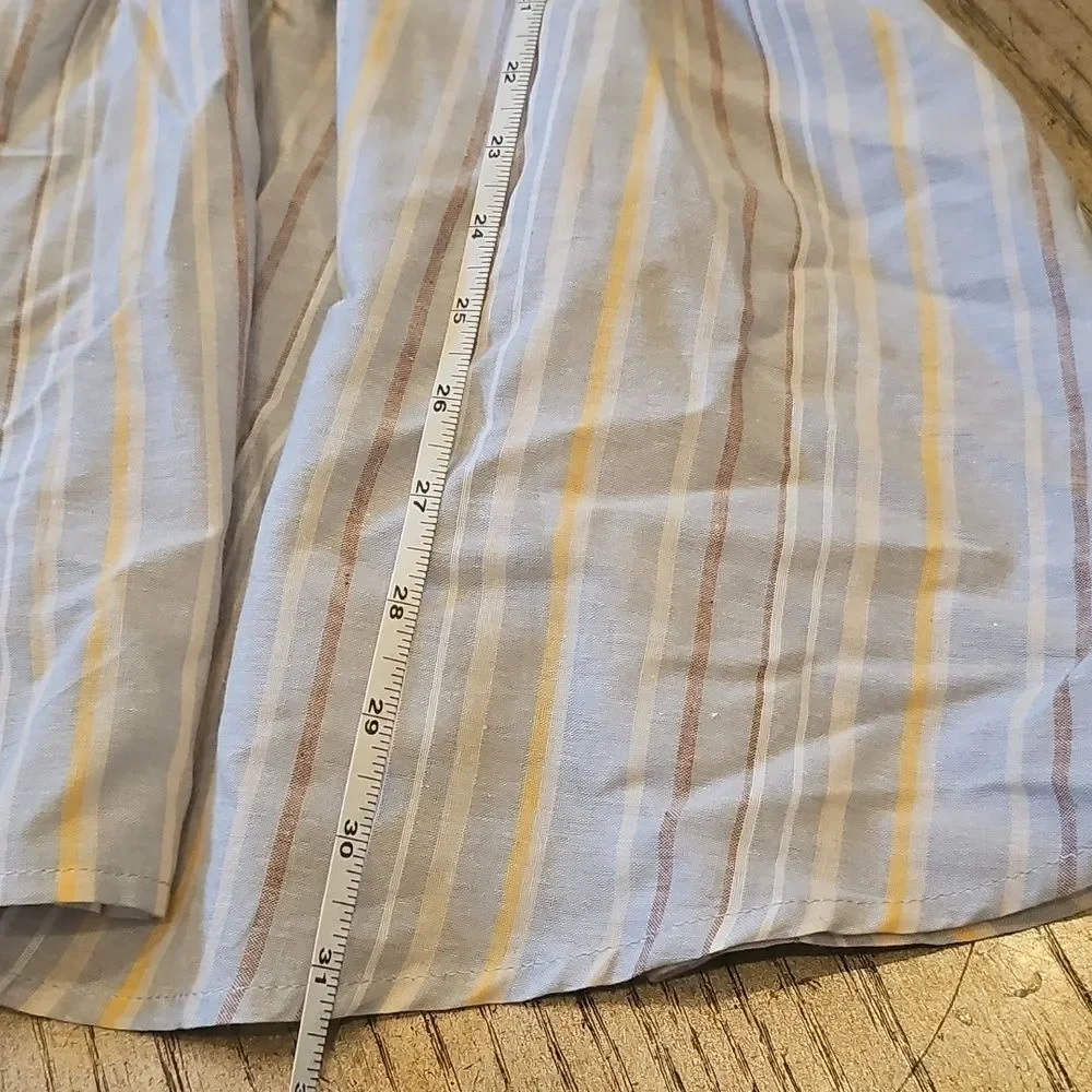 Striped Long Sleeve Dress Size 12 NWT - Light Blue & Cream